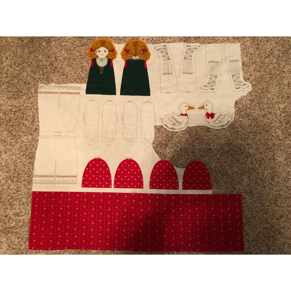 Vtg Cranston Print Works "Once Upon a Time" Gretel Cut & Sew Fabric Panel Goose